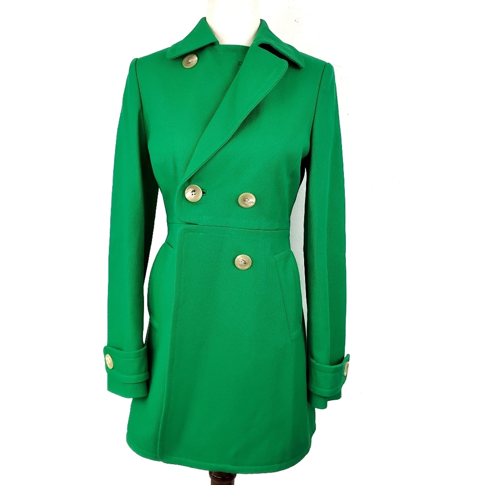 Banana Republic Double Breasted Green Peacoat